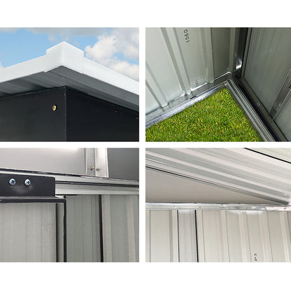 2.38X1.31M Metal Garden Shed With Sliding Door