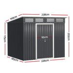 Garden Shed 2.38X1.99M Outdoor Storage Tool Workshop House Shelter