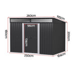Garden Shed Outdoor Storage 2.60x1.95M Tool Sheds Workshop House Shelter