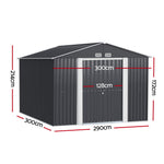 Garden Shed 3X3M Outdoor Storage Tool Workshop House Shelter