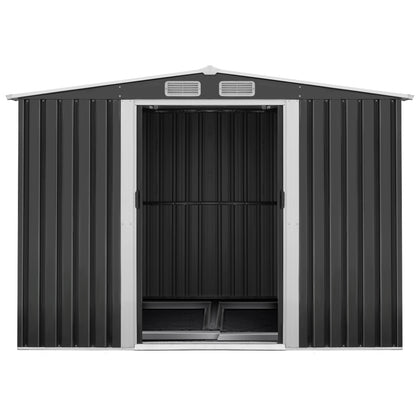 2.6X3.9M Garden Shed With Metal Base And Sliding Door