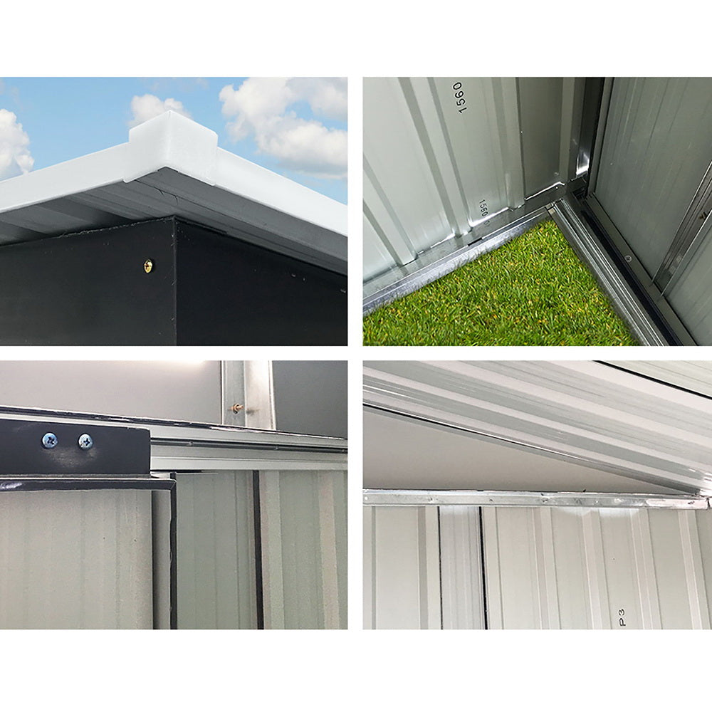 2.6X3.9M Garden Shed With Metal Base And Sliding Door