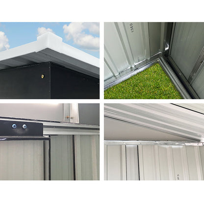 2.6X3.9M Garden Shed With Metal Base And Sliding Door