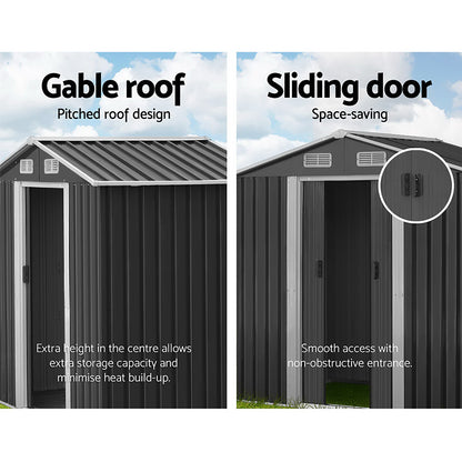 1.96X1.32M Outdoor Garden Shed With Sliding Door