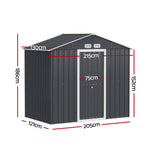 Garden Shed Outdoor Storage 2.15X1.3M Tool Workshop House Shelter Sliding Door