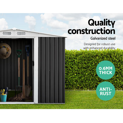 Garden Shed 2.58X2.07M W/Metal Base Sheds Outdoor Storage Double Door