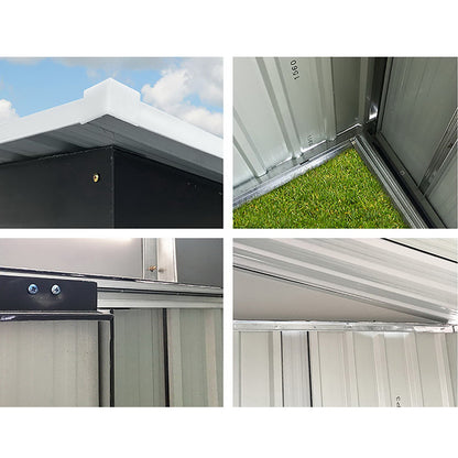 Garden Shed 2.58X2.07M W/Metal Base Sheds Outdoor Storage Double Door