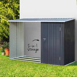 Garden Shed 2.49X1.04M Sheds Outdoor Tool Storage Workshop House Steel