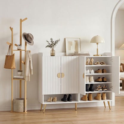 Shoe Cabinet Clothes Rack Set 30 Pairs White | HomeAndLiving