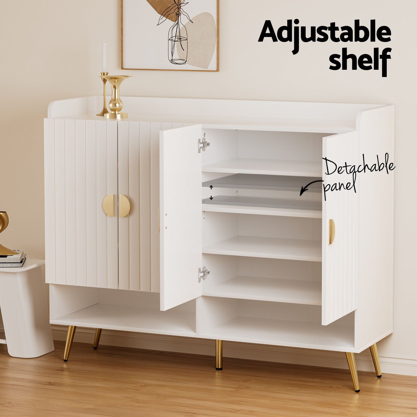 Shoe Cabinet Clothes Rack Set 30 Pairs White | HomeAndLiving