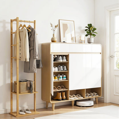 Shoe Cabinet Bamboo Clothes Rack Set 30 Pairs | HomeAndLivin