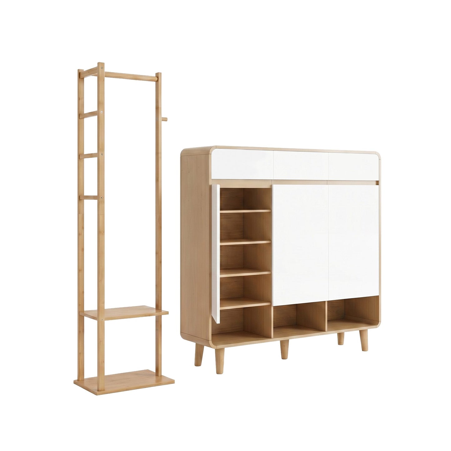 Shoe Cabinet Bamboo Clothes Rack Set 30 Pairs | HomeAndLivin - 2
