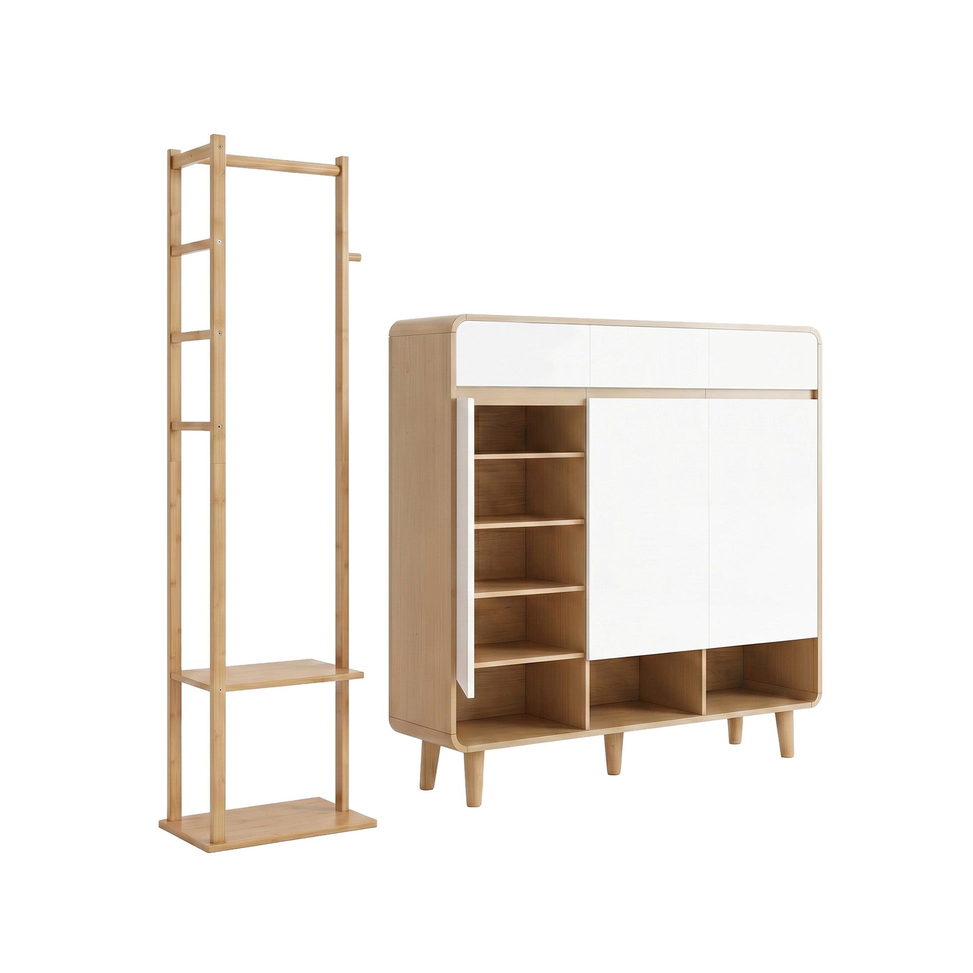 Shoe Cabinet Bamboo Clothes Rack Set 30 Pairs | HomeAndLivin - 2