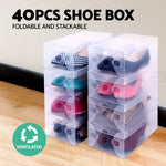 40X Shoe Box Storage Clear Case Foldable Stackable