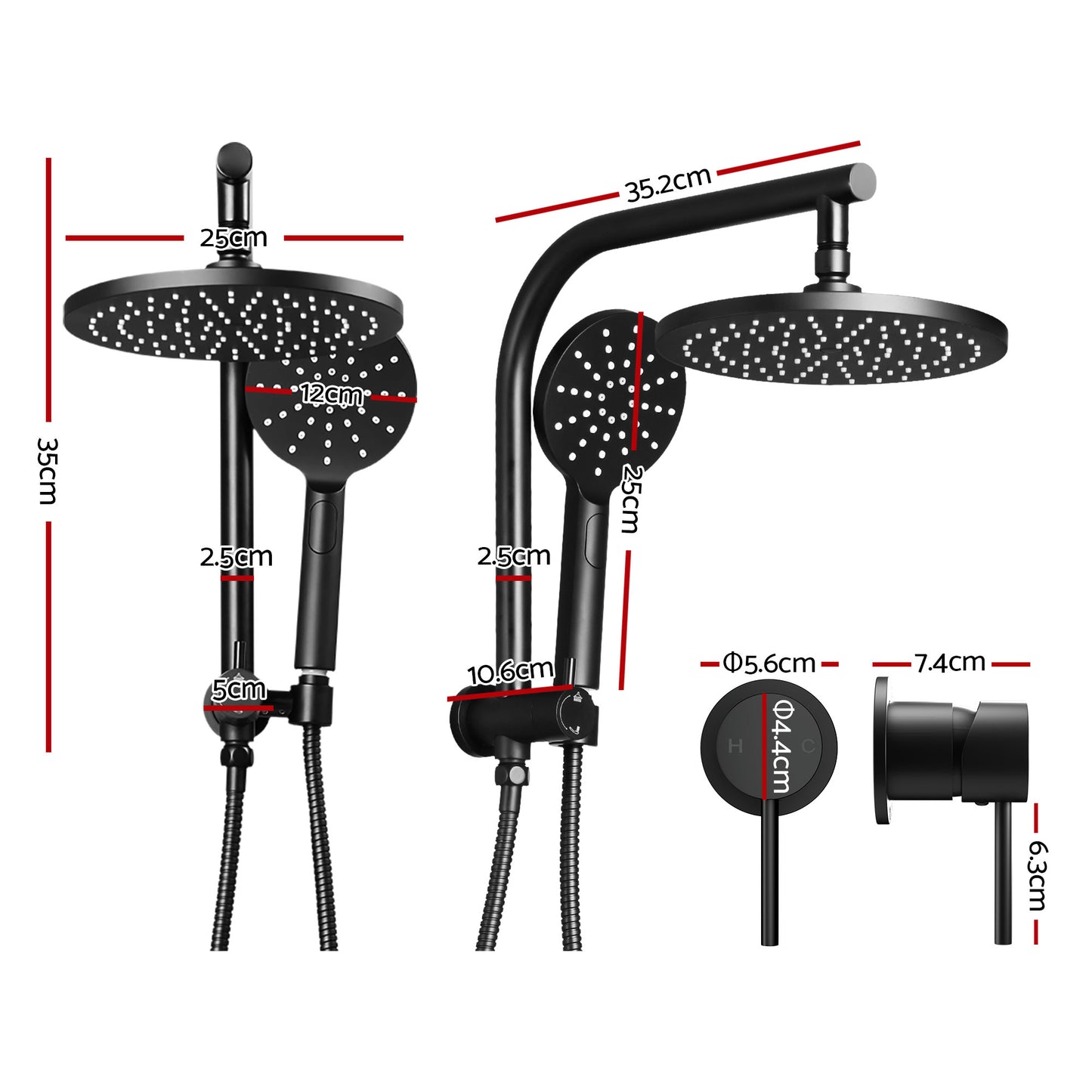 9-Inch Rain Shower Head Set Handheld Chrome | HomeAndLiving