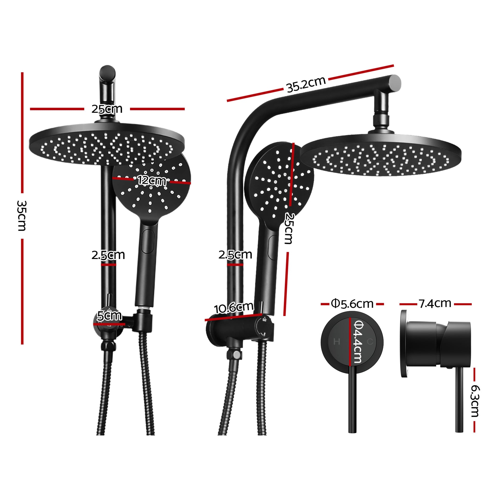 9-Inch Rain Shower Head Set Handheld Chrome | HomeAndLiving