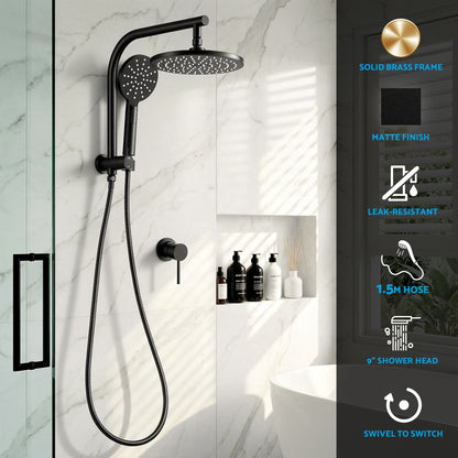 9-Inch Rain Shower Head Set Handheld Chrome | HomeAndLiving