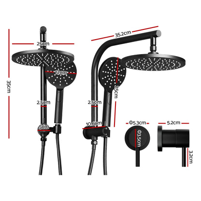 9 Inch Rain Shower Head Set Twin Taps Chrome | HomeAndLiving