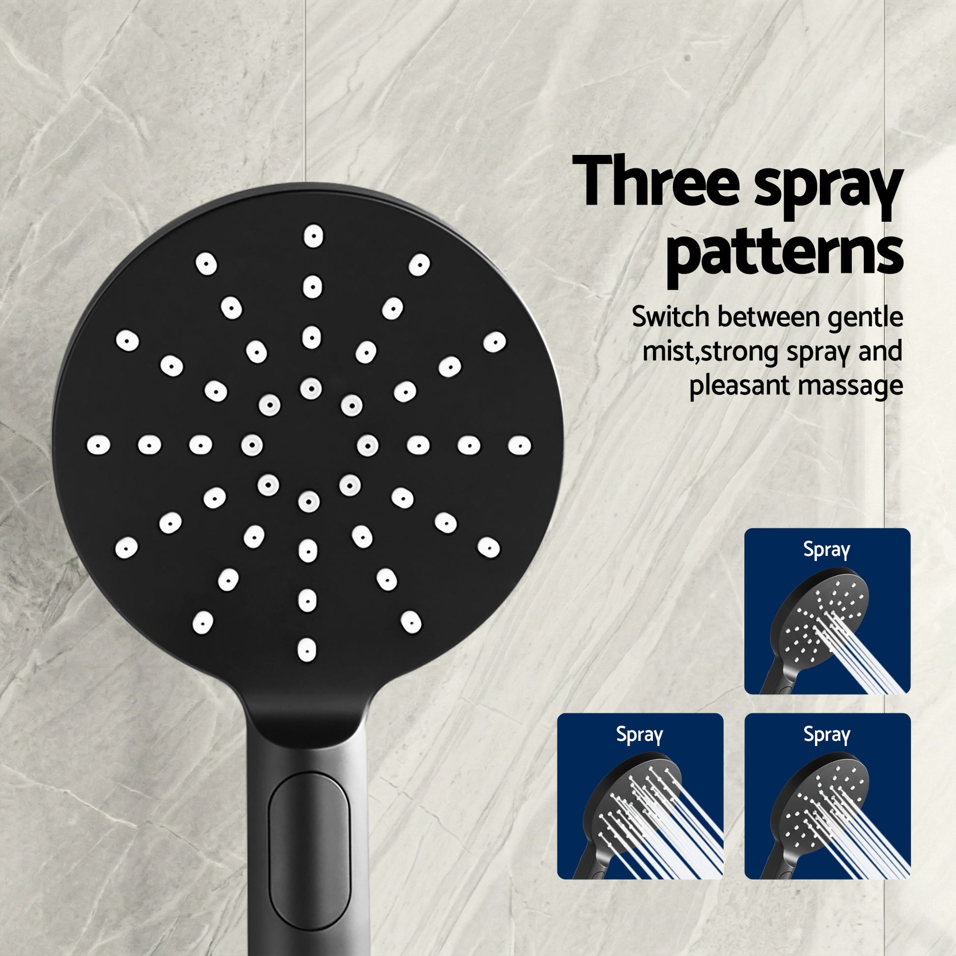9 Inch Rain Shower Head Set Twin Taps Chrome | HomeAndLiving
