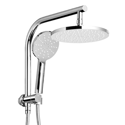 Chrome Handheld Round High Pressure Rain Shower Head Set