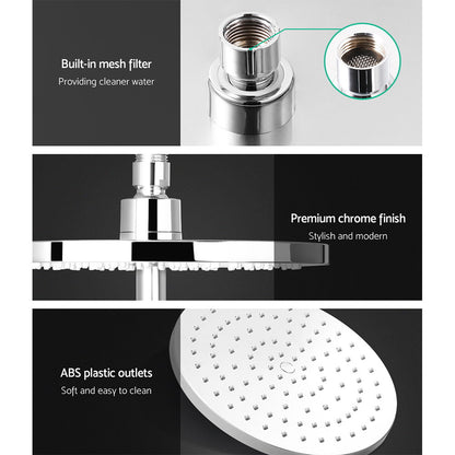 Chrome Handheld Round High Pressure Rain Shower Head Set