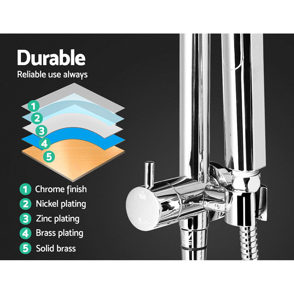 Chrome Handheld Round High Pressure Rain Shower Head Set