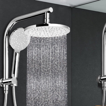 Chrome Handheld Round High Pressure Rain Shower Head Set