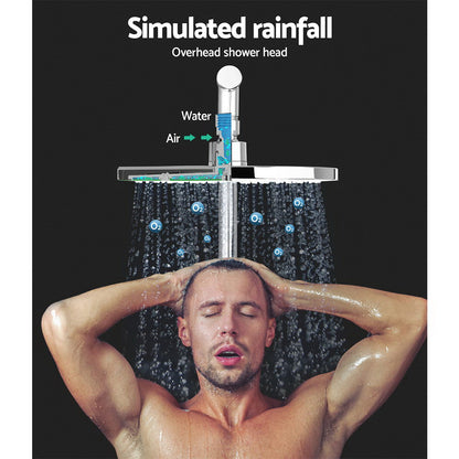 Chrome Handheld Round High Pressure Rain Shower Head Set With Mixer Tap