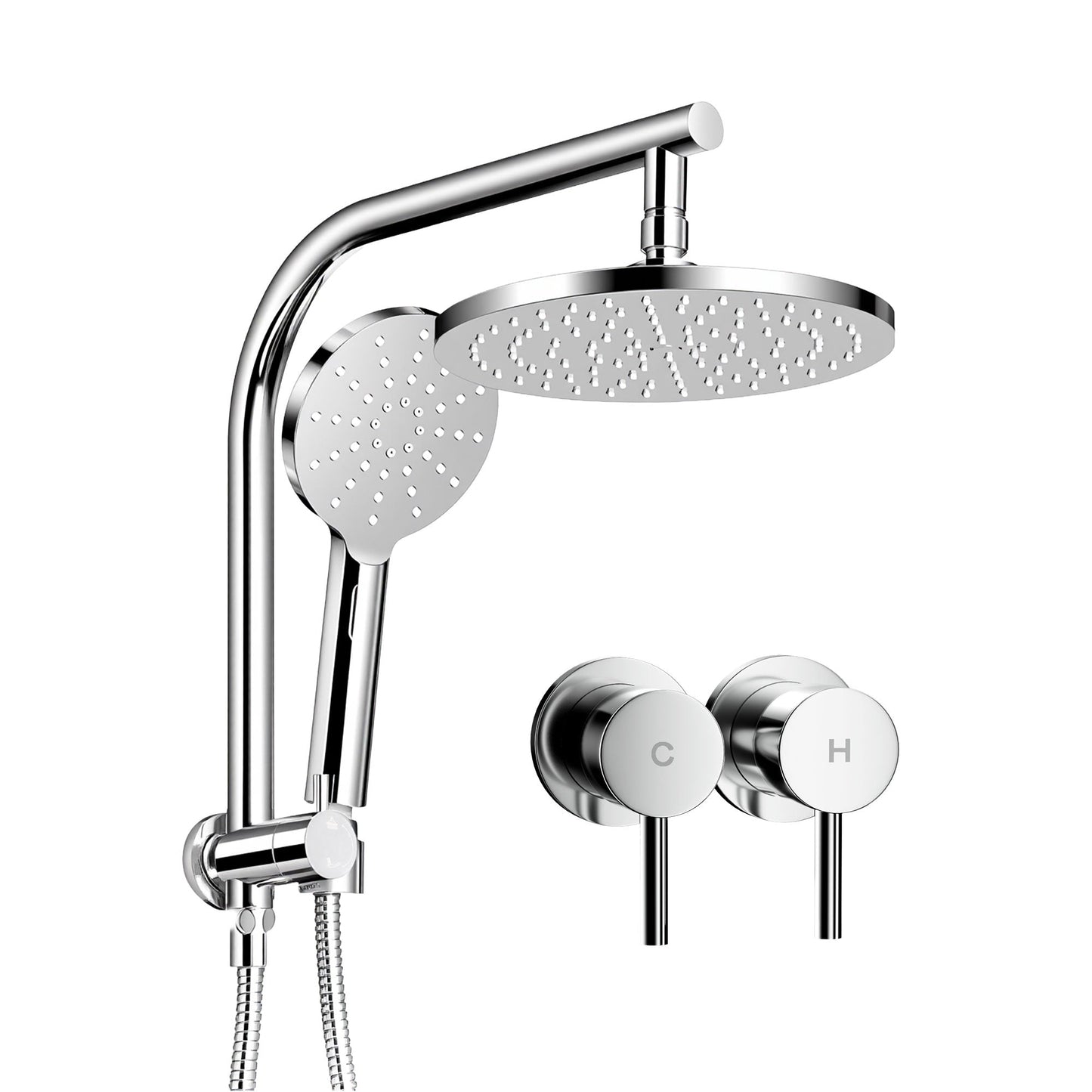 9-Inch Rain Shower Head Set Handheld Chrome | Home & Living