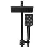 8 inch Rain Shower Head Square Wall Arm Handheld Spray Bracket Rail Mat Black