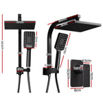Square 8 inch Rain Shower Head & Mixer Set Handheld Spray Bracket Rail Mat Black