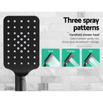 Square 8 inch Rain Shower Head & Mixer Set Handheld Spray Bracket Rail Mat Black