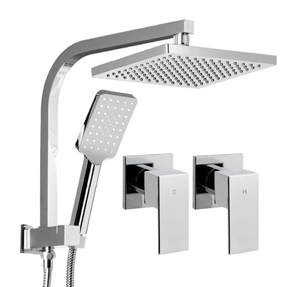 8'' Rain Shower Head Set Handheld Round High Pressure Wins Tap Chrome