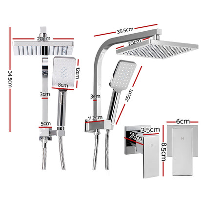 8'' Rain Shower Head Set Handheld Round High Pressure Wins Tap Chrome