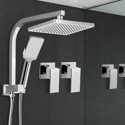 8'' Rain Shower Head Set Handheld Round High Pressure Wins Tap Chrome