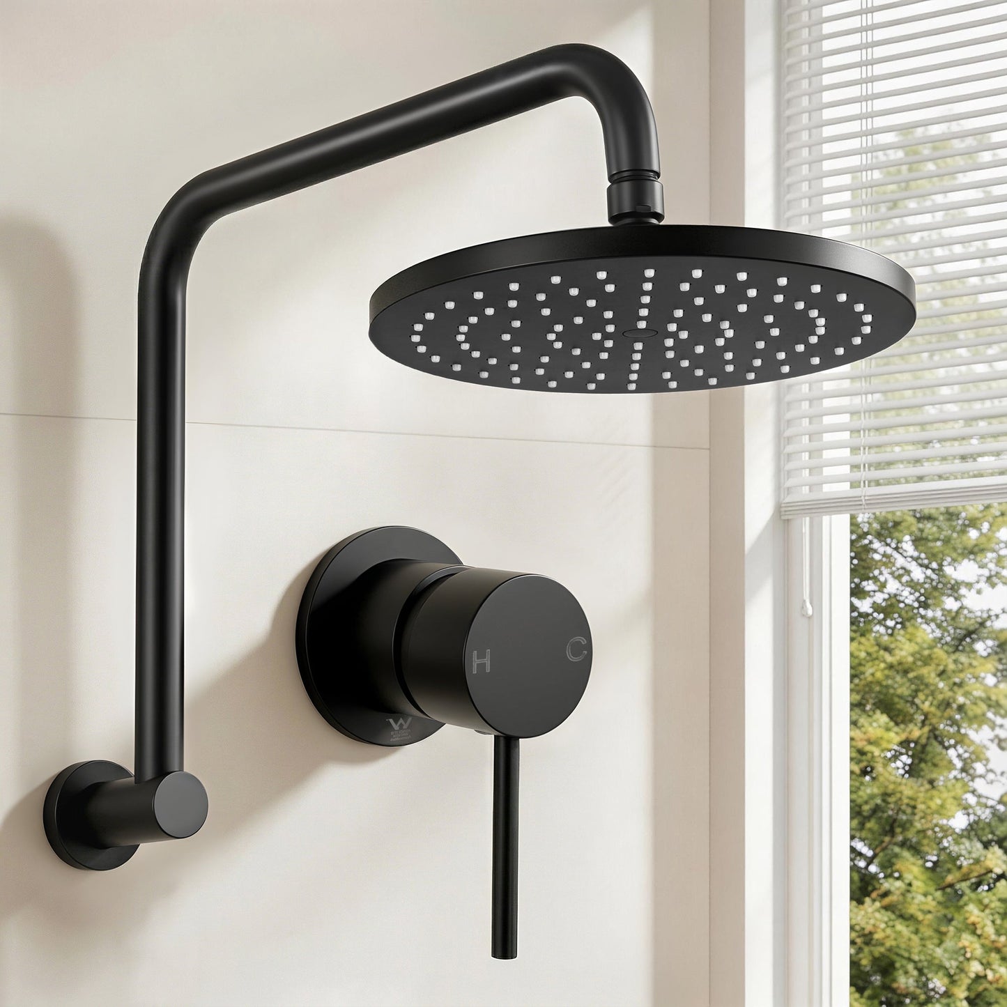 9 Inch Rain Shower Head Wall Mixer Combo | Home & Living