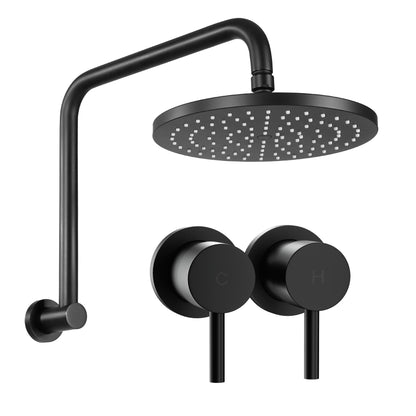 9 Inch Rainfall Shower Head Twin Swivel Wall Tap | Home & Living