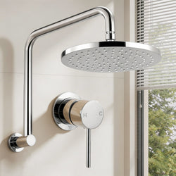 9 Inch Rain Shower Head Wall Mixer Silver | Home & Living