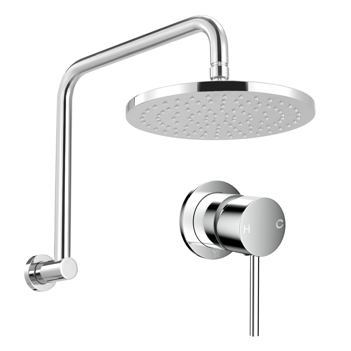 9 Inch Rain Shower Head Wall Mixer Silver | Home & Living