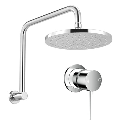 9 Inch Rain Shower Head Wall Mixer Silver | Home & Living