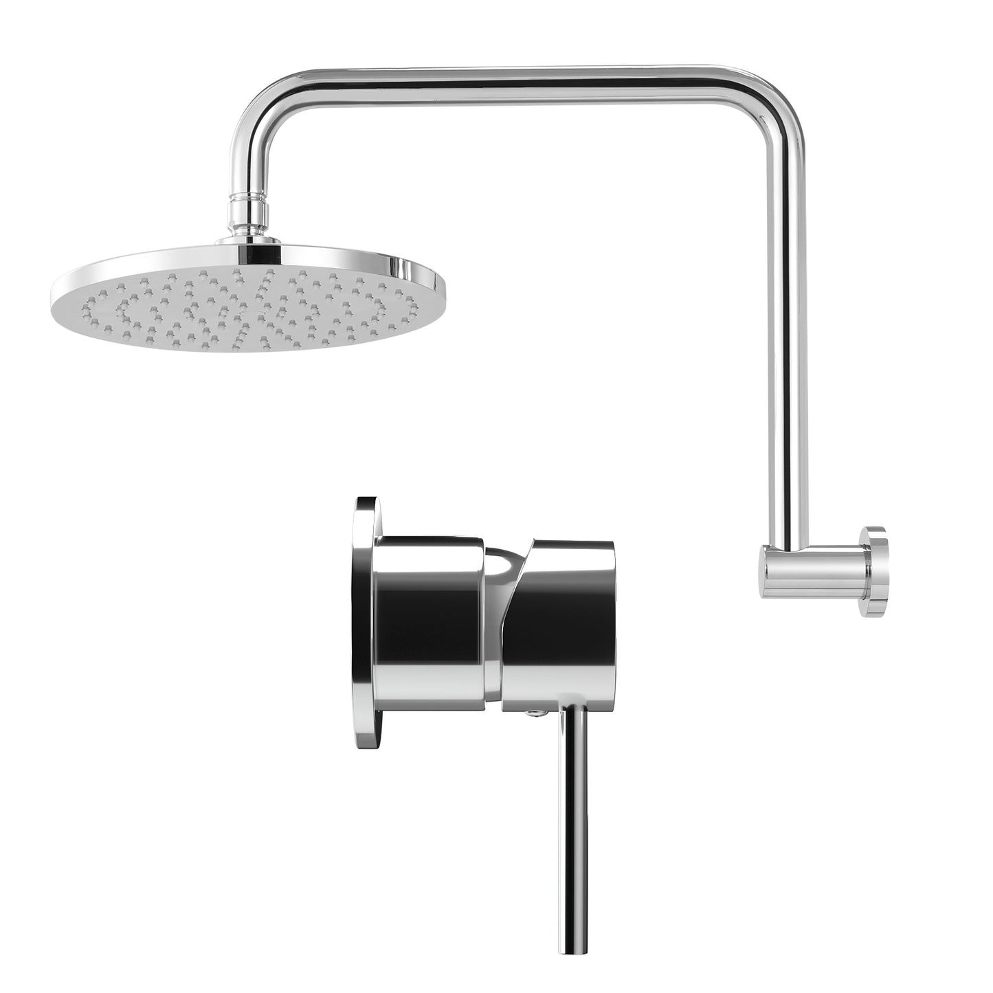 9 Inch Rain Shower Head Wall Mixer Silver | Home & Living