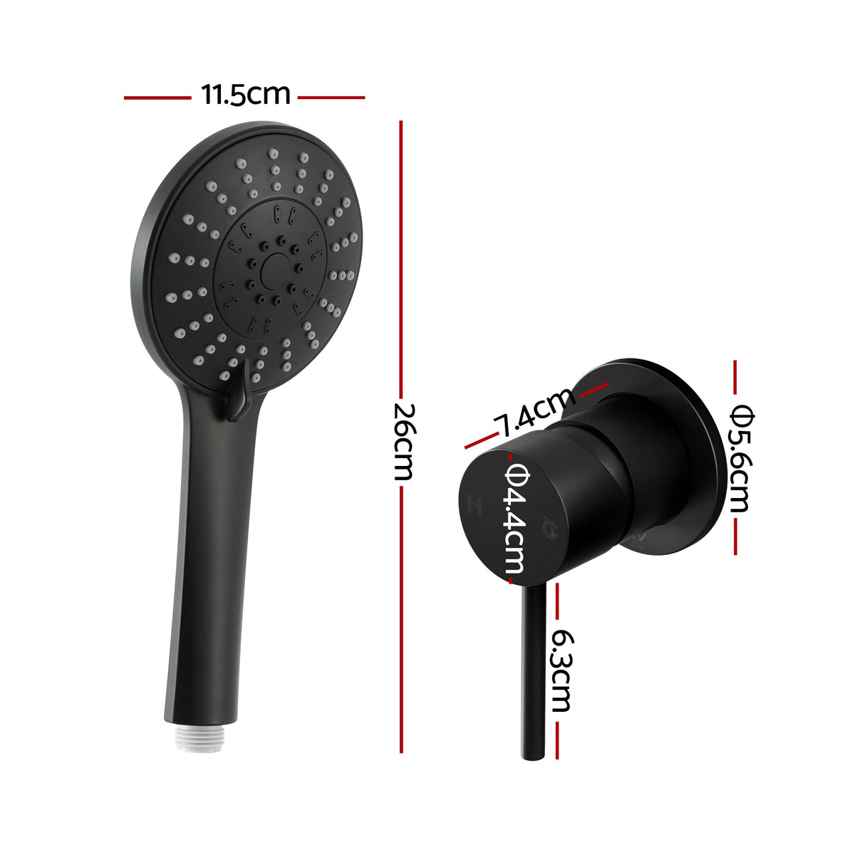 Handheld Shower Head 4.5" Round 5 Spray | Home & Living - 3