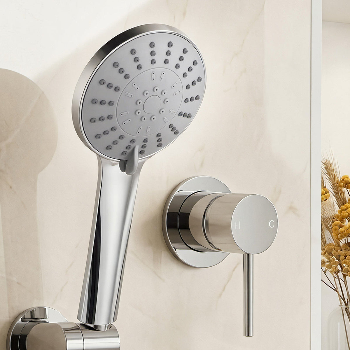 Handheld Shower Head 4.5" Round 5 Spray Modes | Home & Living