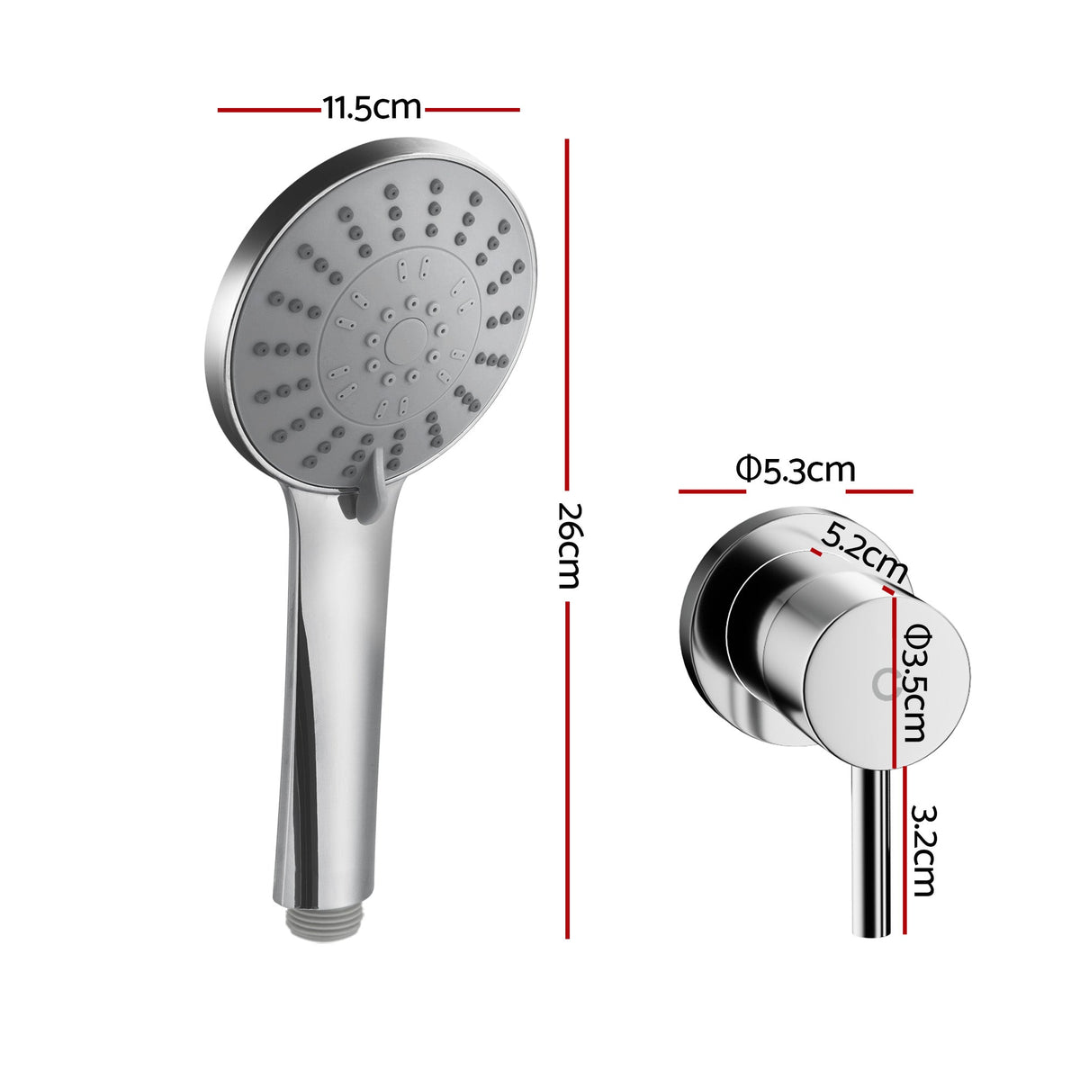 Handheld Shower Head 4.5" 5 Spray Modes Chrome | Home & Living - 4