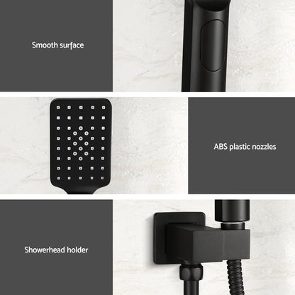 Handheld Shower Head Holder 3.1'' High Pressure Black/Silver