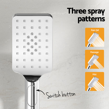 Handheld Shower Head Holder 3.1'' High Pressure Black/Silver