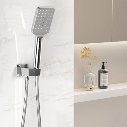 Handheld Shower Head Holder 3.1'' High Pressure Black/Silver