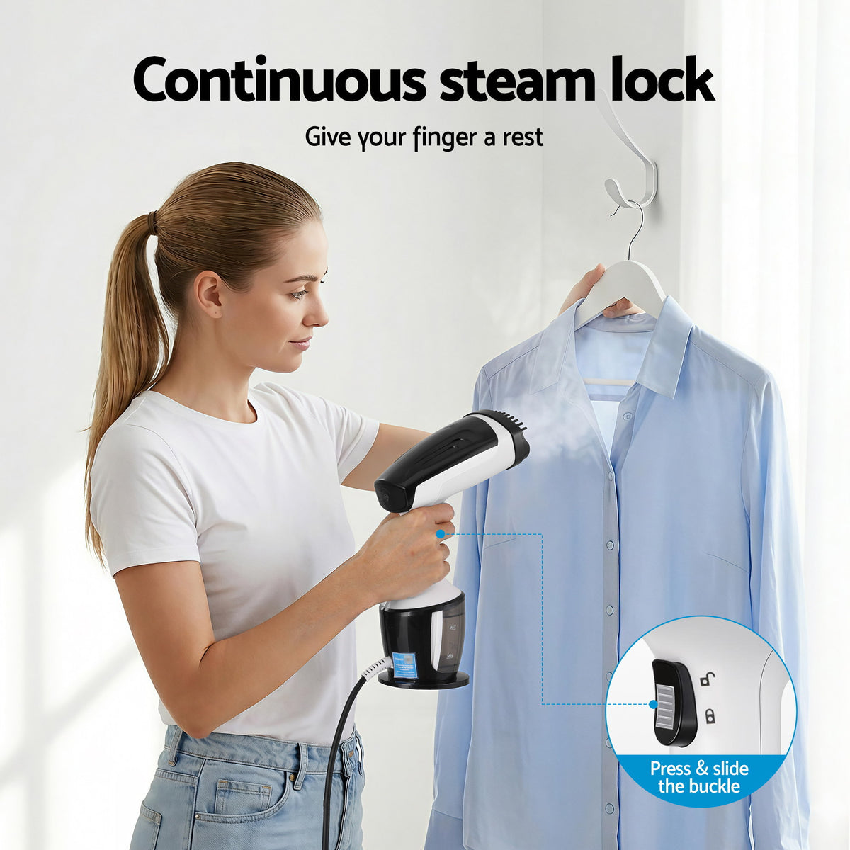 Handheld Clothes Steamer 1500W 30s Heat-Up | HomeAndLiving