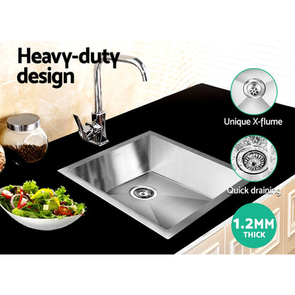 Kitchen Sink 45X39Cm Stainless Steel Basin Single Bowl Laundry Silver