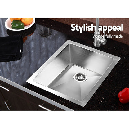 Kitchen Sink 45X39Cm Stainless Steel Basin Single Bowl Laundry Silver